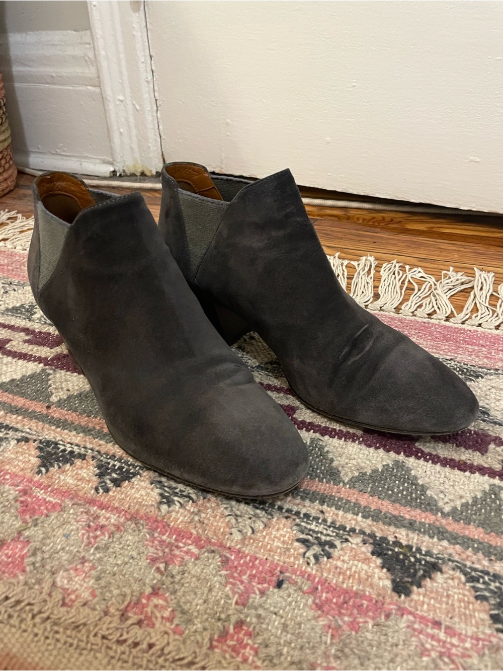 Aquatalia Fleurette suede ankle booties - Gray - 8.5